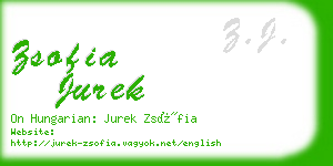 zsofia jurek business card